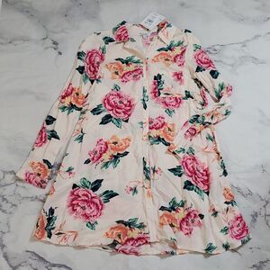 Love, Fire Floral Shirt Dress